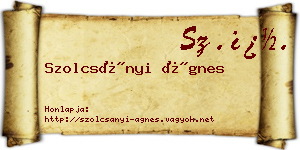 Szolcsányi Ágnes névjegykártya