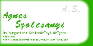 agnes szolcsanyi business card